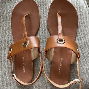 Ann Taylor Tan Thong Sandals